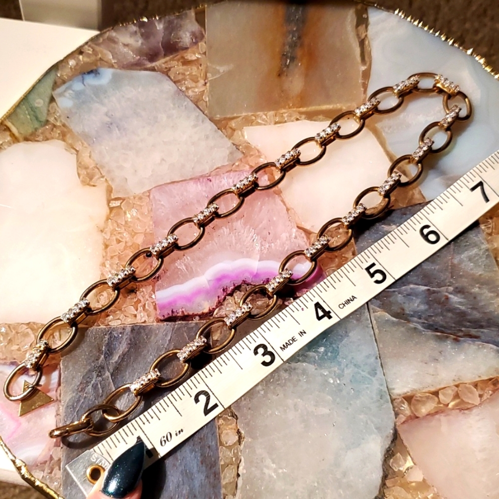 Gently loved! *rare* anthropologie serefina rhinestone link choker necklace
